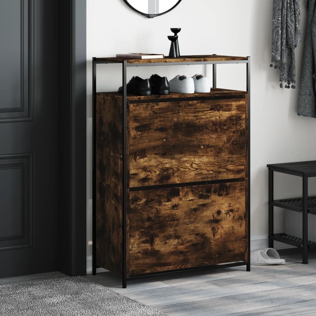 Schuhschrank Räuchereiche 75x34x112 cm Holzwerkstoff - Premium Schuhregale & -schränke - Just €119.20! Shop now at homesales4u