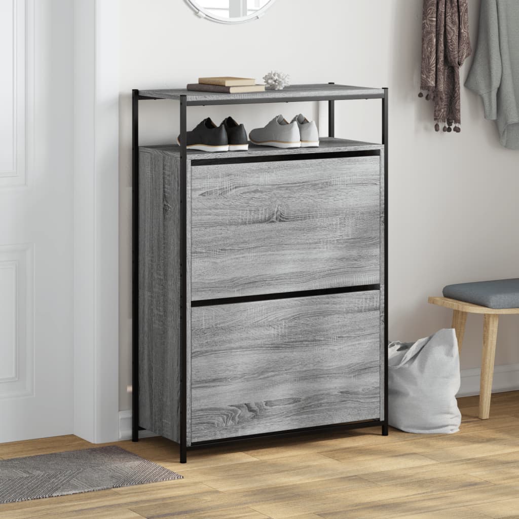 Schuhschrank Grau Sonoma 75x34x112 cm Holzwerkstoff - Premium Schuhregale & -schränke - Just €116.98! Shop now at homesales4u