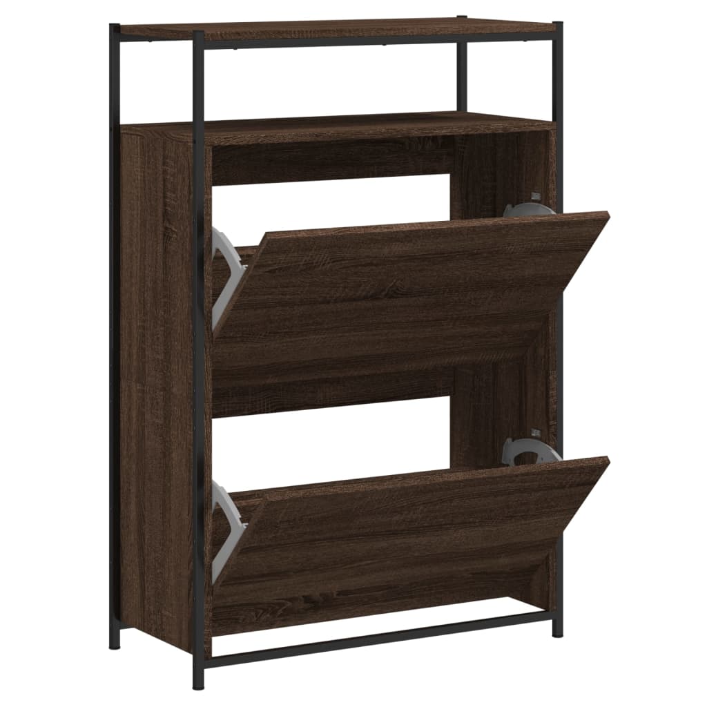 Schuhschrank Braun Eichen-Optik 75x34x112 cm Holzwerkstoff - Premium Schuhregale & -schränke - Just €106.49! Shop now at homesales4u