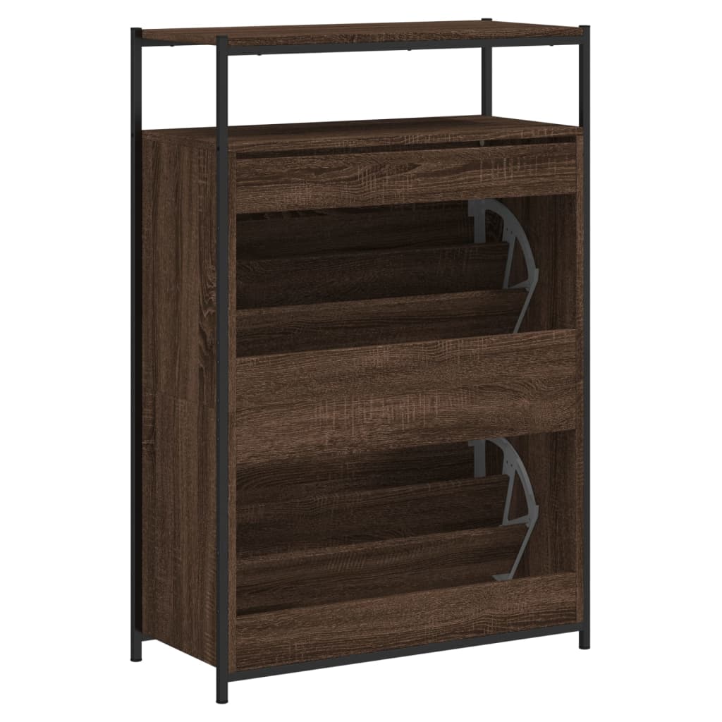 Schuhschrank Braun Eichen-Optik 75x34x112 cm Holzwerkstoff - Premium Schuhregale & -schränke - Just €106.49! Shop now at homesales4u