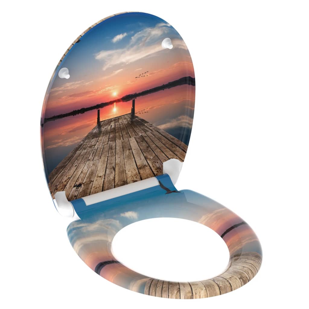 SCHÜTTE WC-Sitz mit Absenkautomatik Schnellverschluss SUNSET SKY - Premium Toilettensitze  - Just €60.16! Shop now at homesales4u