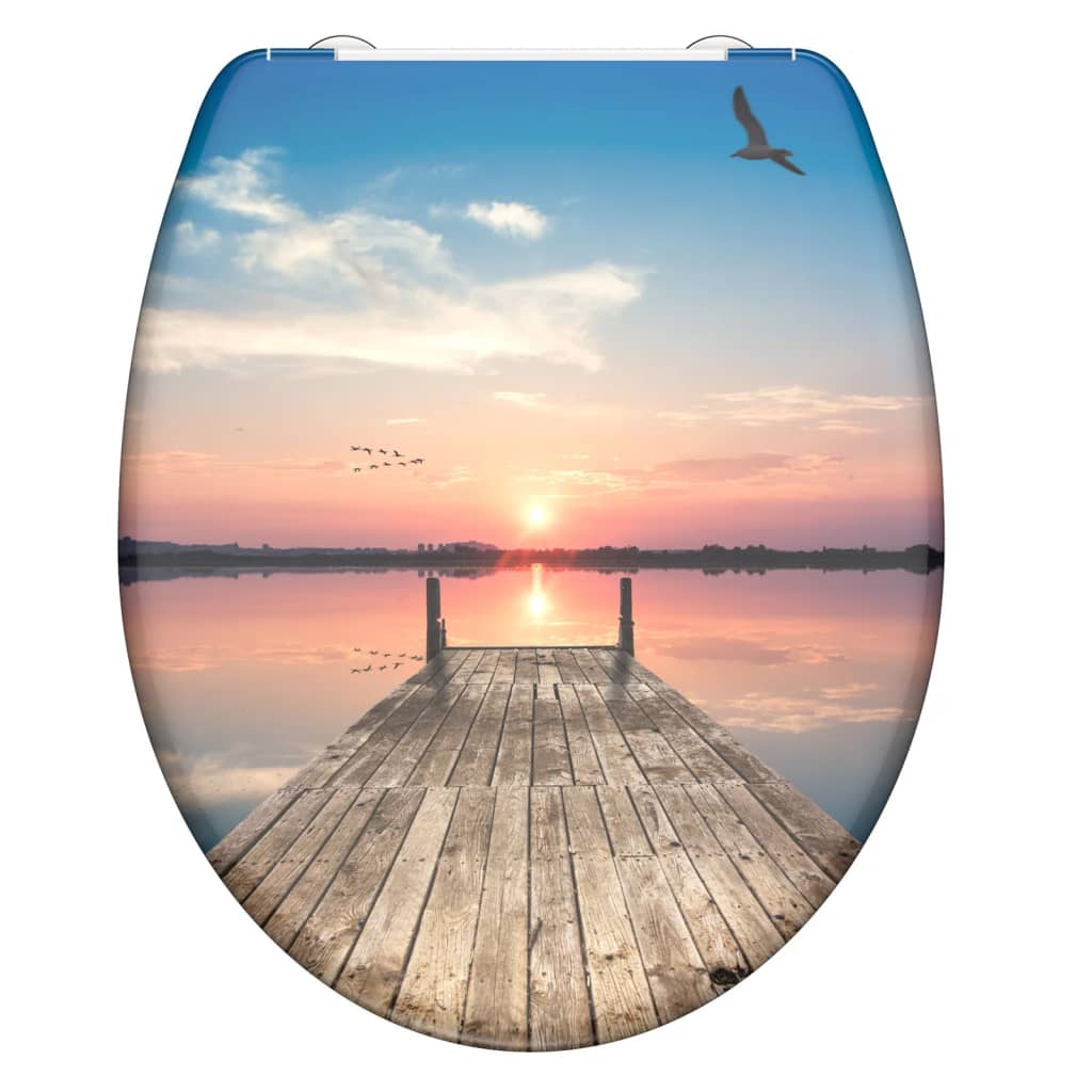 SCHÜTTE WC-Sitz mit Absenkautomatik Schnellverschluss SUNSET SKY - Premium Toilettensitze  - Just €60.16! Shop now at homesales4u
