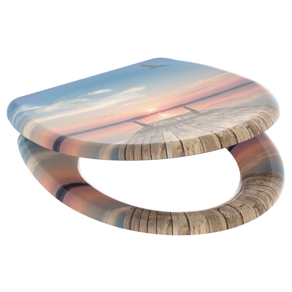 SCHÜTTE WC-Sitz mit Absenkautomatik Schnellverschluss SUNSET SKY - Premium Toilettensitze  - Just €60.16! Shop now at homesales4u