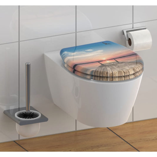 SCHÜTTE WC-Sitz mit Absenkautomatik Schnellverschluss SUNSET SKY - Premium Toilettensitze  - Just €60.16! Shop now at homesales4u