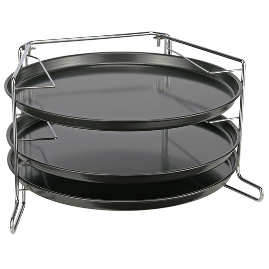 4-tlg. Pizza-Backset Schwarz - Premium Pizzableche  - Just €38.22! Shop now at homesales4u