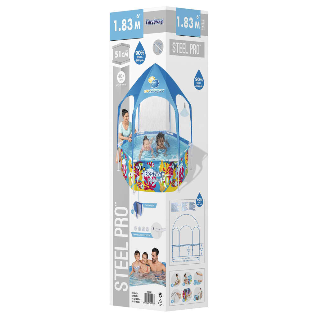 Steel Pro UV Careful Kinderpool 183x51 cm - Premium Pools  - Just €197.64! Shop now at homesales4u