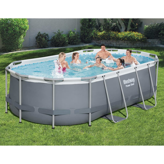 Power Steel Aufstellpool Oval 427x250x100 cm - Premium Pools  - Just €830.60! Shop now at homesales4u