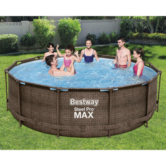 Steel Pro MAX Swimmingpool-Set Deluxe Series Rund 366x100 cm - Premium Pools  - Just €438.82! Shop now at homesales4u