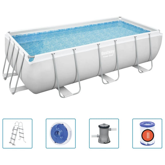 Power Steel Pool-Set Rechteckig 404x201x100 cm - Premium Pools  - Just €630.77! Shop now at homesales4u