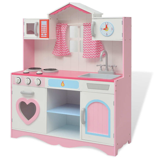 Spielzeugküche Holz 82×30×100 cm Rosa und Weiß - Premium Spielzeug-Küchen & Spielzeug-Lebensmittel  - Just €181.78! Shop now at homesales4u