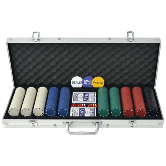 Poker Set mit 500 Chips Aluminium - Premium Poker-Spiel-Sets  - Just €53.59! Shop now at homesales4u