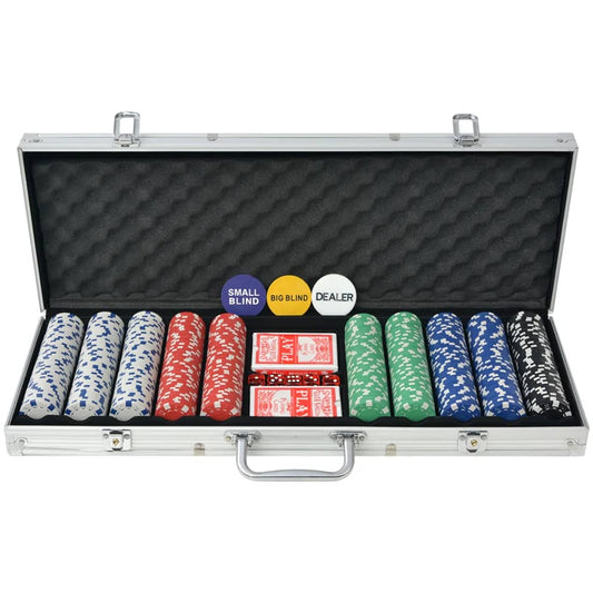 Poker Set mit 500 Chips Aluminium - Premium Poker-Spiel-Sets  - Just €73.95! Shop now at homesales4u