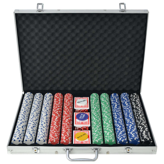 Poker Set mit 1.000 Chips Aluminium - Premium Poker-Spiel-Sets  - Just €117.56! Shop now at homesales4u