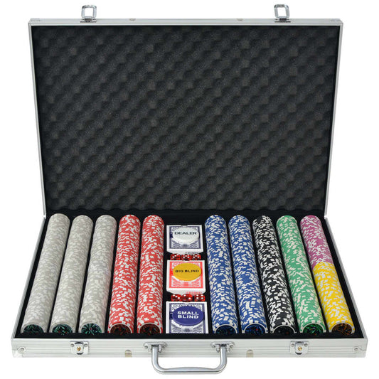 Poker Set mit 1.000 Laserchips Aluminium - Premium Poker-Spiel-Sets  - Just €135.58! Shop now at homesales4u