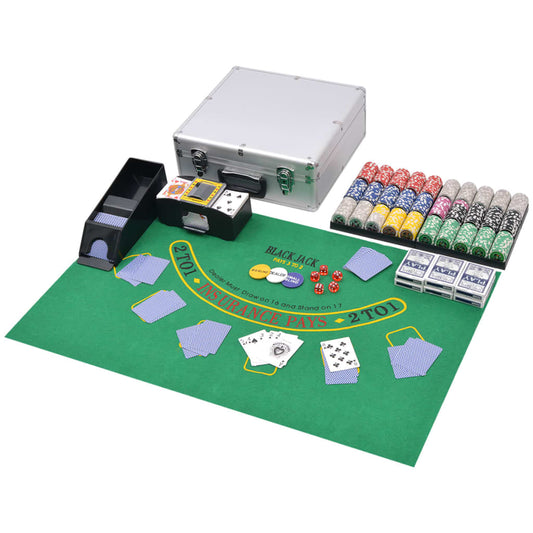 Kombiniertes Poker/Blackjack Set mit 600 Laserchips Aluminium - Premium Poker-Spiel-Sets  - Just €147.78! Shop now at homesales4u