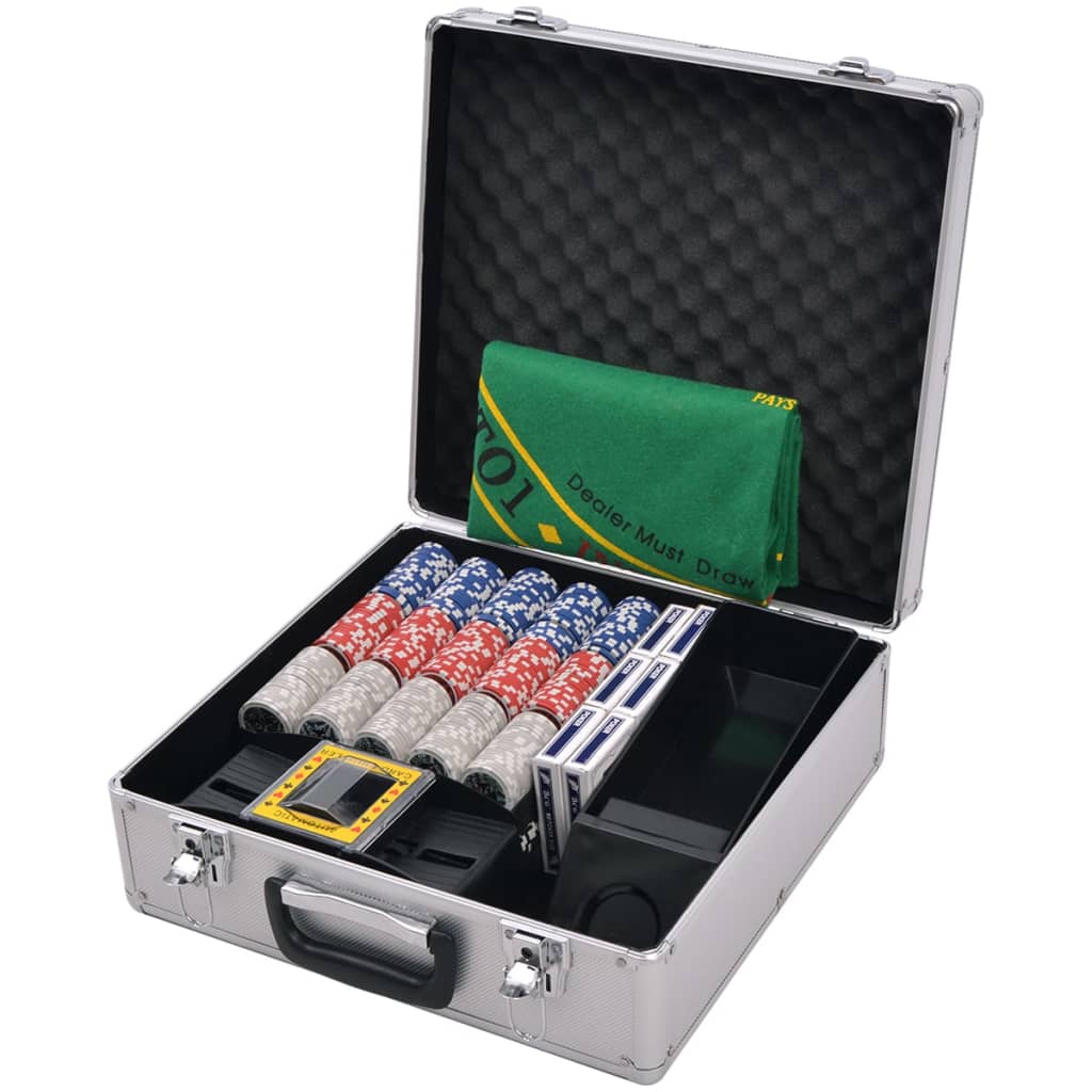 Kombiniertes Poker/Blackjack Set mit 600 Laserchips Aluminium - Premium Poker-Spiel-Sets  - Just €147.78! Shop now at homesales4u