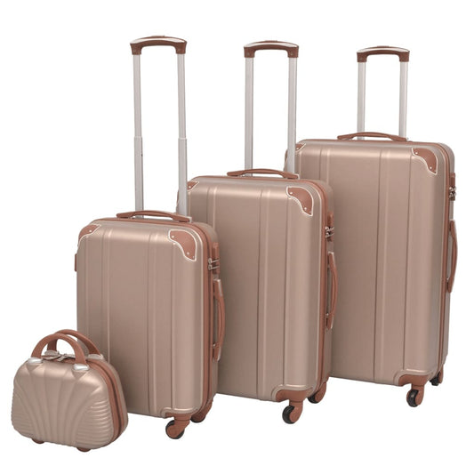 Vierteiliges Hartschalen-Trolley-Set Champagner - Premium Reisekoffer  - Just €168.75! Shop now at homesales4u