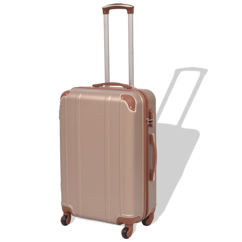 Vierteiliges Hartschalen-Trolley-Set Champagner - Premium Reisekoffer  - Just €168.75! Shop now at homesales4u