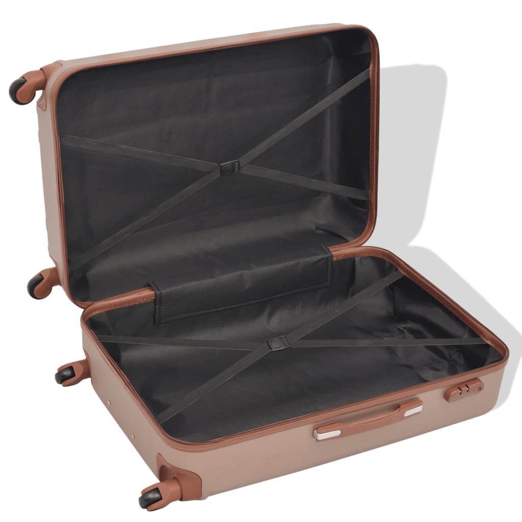 Vierteiliges Hartschalen-Trolley-Set Champagner - Premium Reisekoffer  - Just €168.75! Shop now at homesales4u