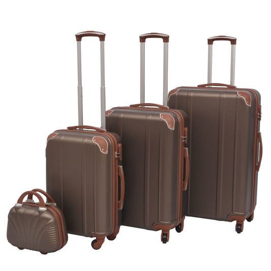 Vierteiliges Hartschalen-Trolley-Set Kaffeebraun - Premium Reisekoffer  - Just €182.12! Shop now at homesales4u
