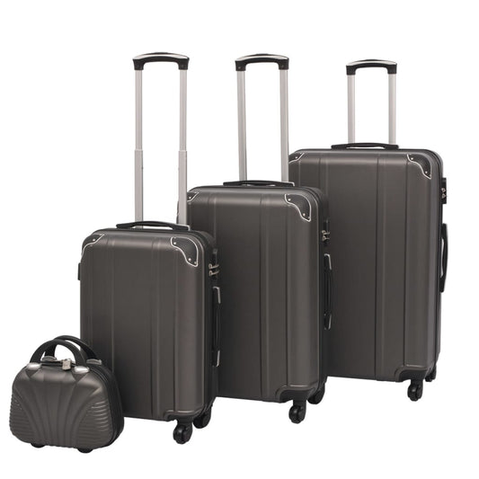 Vierteiliges Hartschalen-Trolley-Set Anthrazit - Premium Reisekoffer  - Just €186.79! Shop now at homesales4u