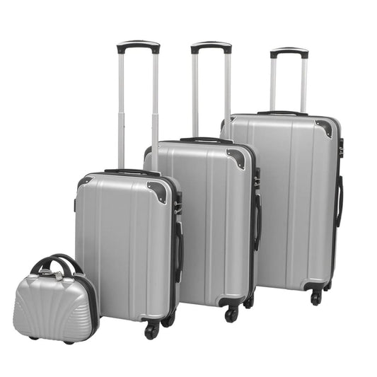 Vierteiliges Hartschalen-Trolley-Set Silber - Premium Reisekoffer  - Just €177.84! Shop now at homesales4u