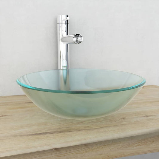 Waschbecken Hartglas 42 cm Mattiert - Premium Badezimmer-Waschbecken  - Just €66.68! Shop now at homesales4u
