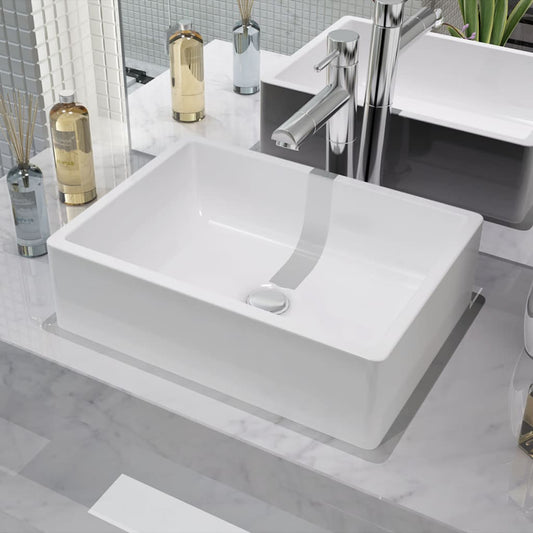 Waschbecken Keramik Weiß 41 x 30 x 12 cm - Premium Badezimmer-Waschbecken  - Just €68.92! Shop now at homesales4u