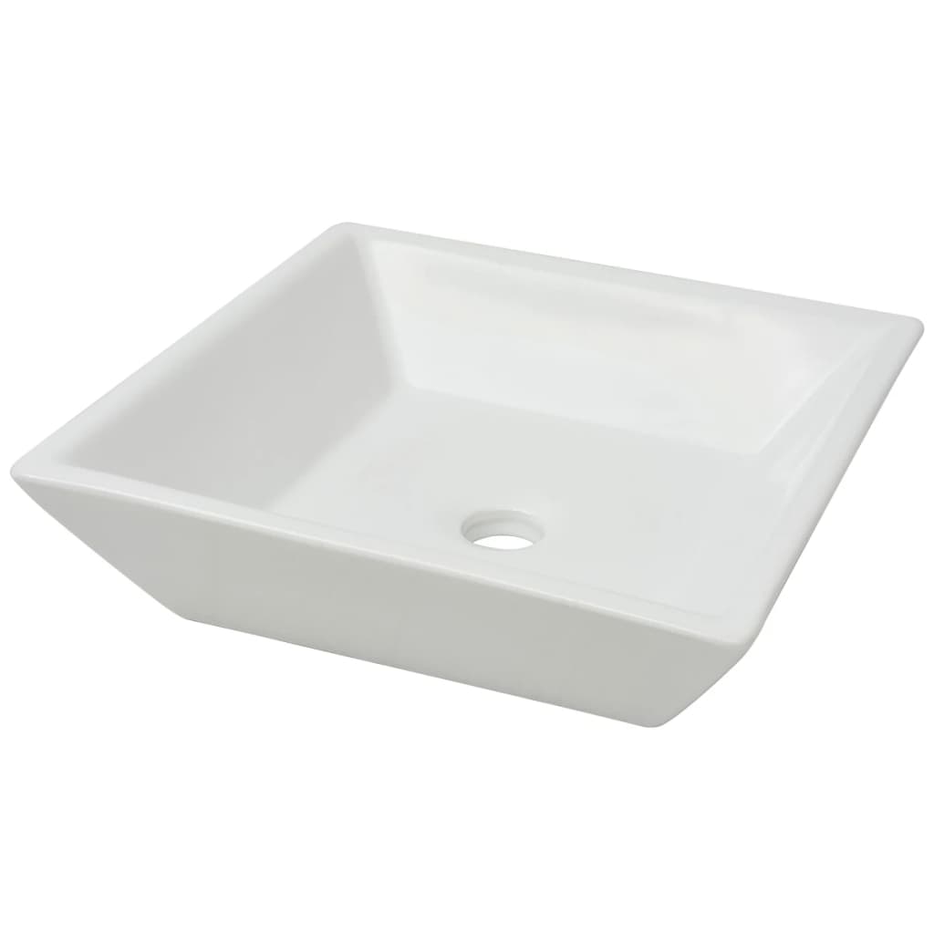 Waschbecken Quadratisch Keramik Weiß 41,5 x 41,5 x 12 cm - Premium Badezimmer-Waschbecken  - Just €79.29! Shop now at homesales4u