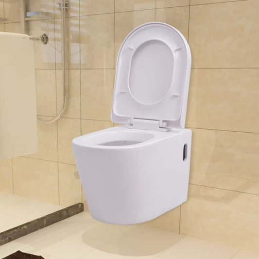 Wandmontierte Toilette Keramik Weiß - Premium Toiletten  - Just €166.33! Shop now at homesales4u