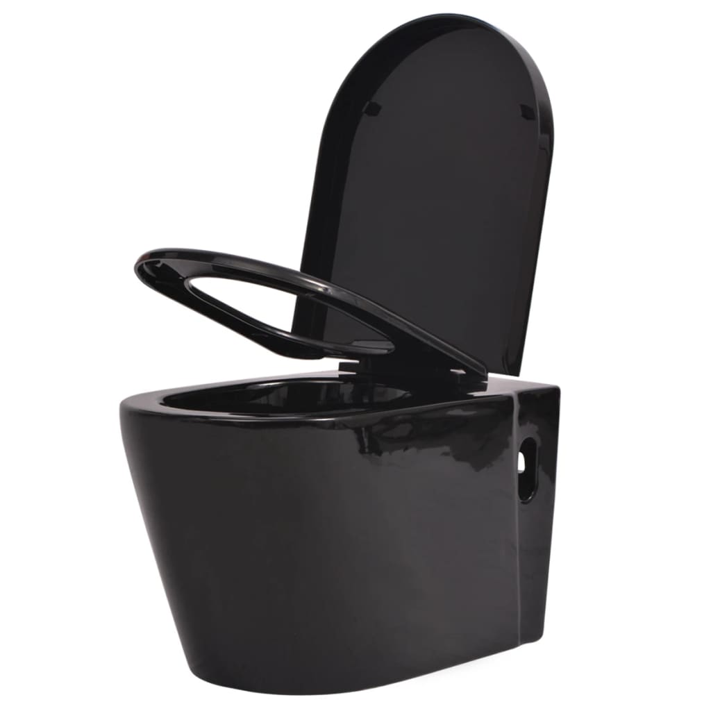 Hänge-Toilette mit Einbau-Spülkasten Keramik Schwarz - Premium Toiletten  - Just €513.87! Shop now at homesales4u
