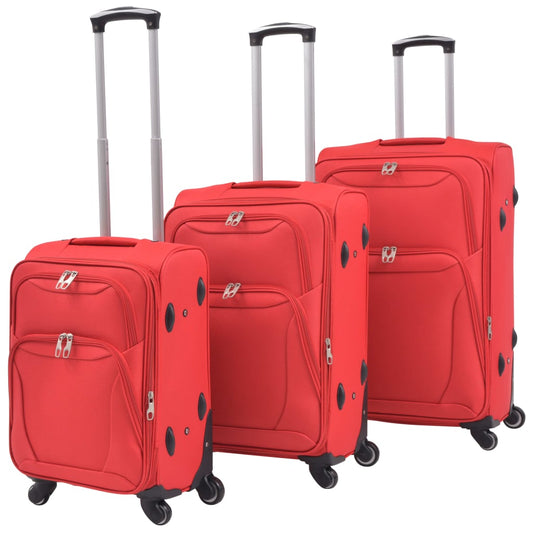 3-tlg. Weichgepäck Trolley-Set Rot - Premium Reisekoffer  - Just €191.76! Shop now at homesales4u