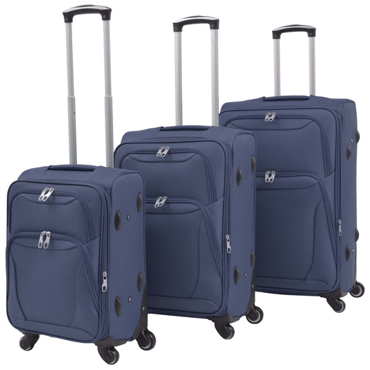 3-tlg. Weichgepäck Trolley-Set Marineblau - Premium Reisekoffer  - Just €205.78! Shop now at homesales4u