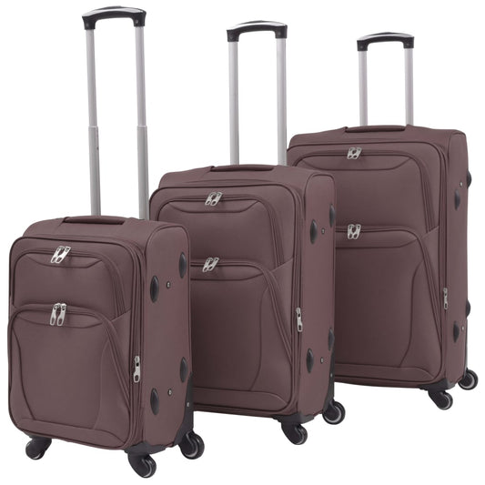 3-tlg. Weichgepäck Trolley-Set Kaffeebraun - Premium Reisekoffer  - Just €185.21! Shop now at homesales4u