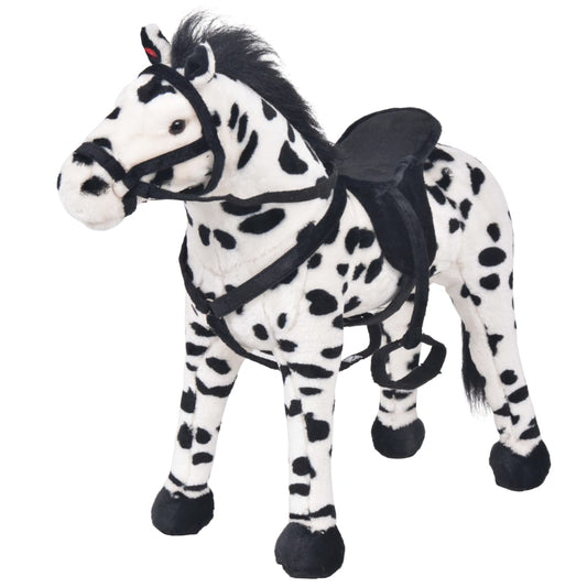 Plüschtier Stehend Pferd Schwarz und Weiß XXL - Premium Stofftiere  - Just €108.25! Shop now at homesales4u