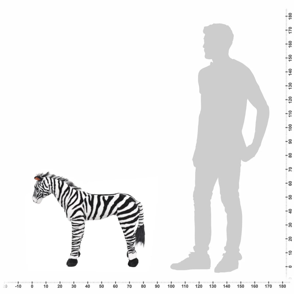 Plüschtier Zebra Stehend Plüsch Schwarz und Weiß XXL - Premium Stofftiere  - Just €137.87! Shop now at homesales4u
