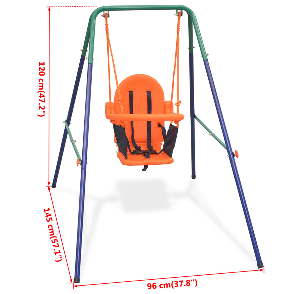 Kleinkinder-Schaukelset mit Sicherheitsgeschirr Orange - Premium Schaukeln & Spieltürme  - Just €119.81! Shop now at homesales4u