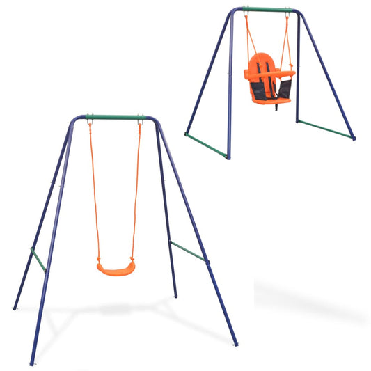 2-in-1 Einzelschaukel und Babyschaukel Orange - Premium Schaukeln  - Just €148.11! Shop now at homesales4u