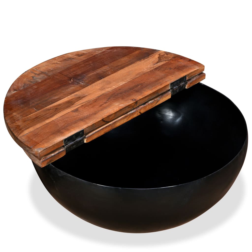 Couchtisch Altholz Massiv Schwarz Schüsselform - Premium Couchtische  - Just €143.10! Shop now at homesales4u