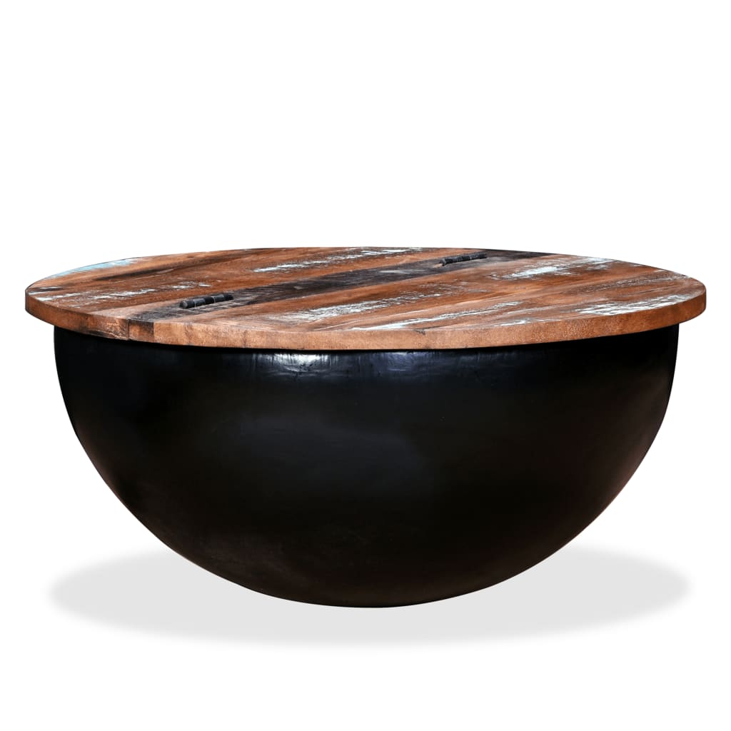 Couchtisch Altholz Massiv Schwarz Schüsselform - Premium Couchtische  - Just €143.10! Shop now at homesales4u