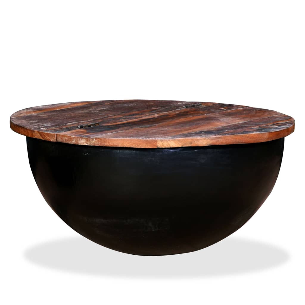 Couchtisch Altholz Massiv Schwarz Schüsselform - Premium Couchtische  - Just €143.10! Shop now at homesales4u