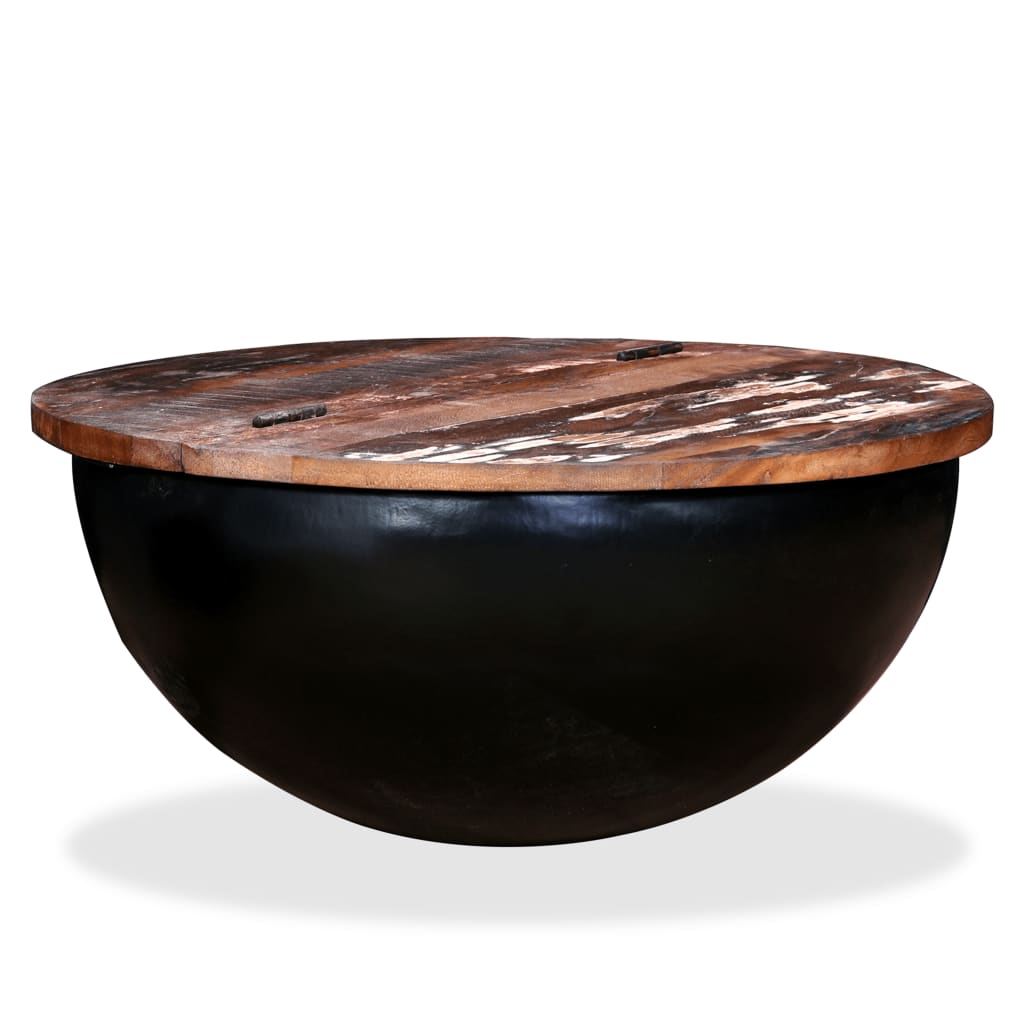 Couchtisch Altholz Massiv Schwarz Schüsselform - Premium Couchtische  - Just €143.10! Shop now at homesales4u