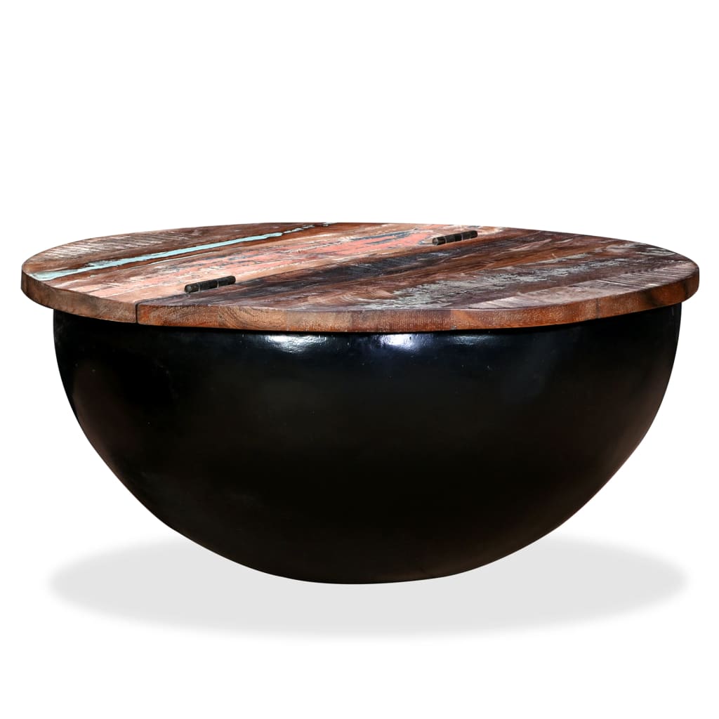 Couchtisch Altholz Massiv Schwarz Schüsselform - Premium Couchtische  - Just €143.10! Shop now at homesales4u