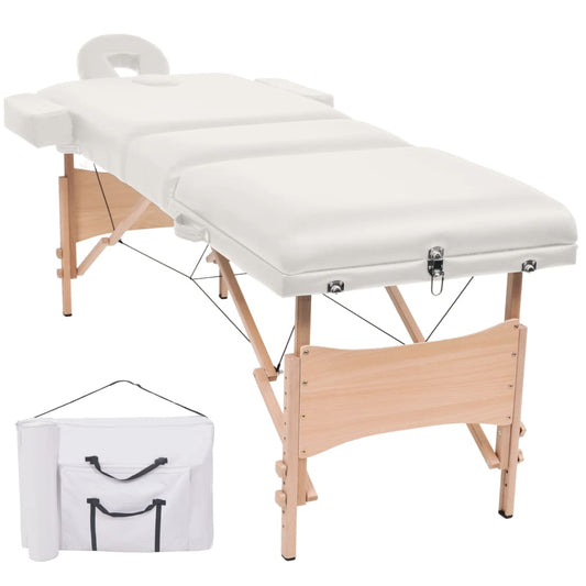 Massageliege 3-Zonen Klappbar 10 cm Sitz Weiß - Premium Massagetische  - Just €252.36! Shop now at homesales4u