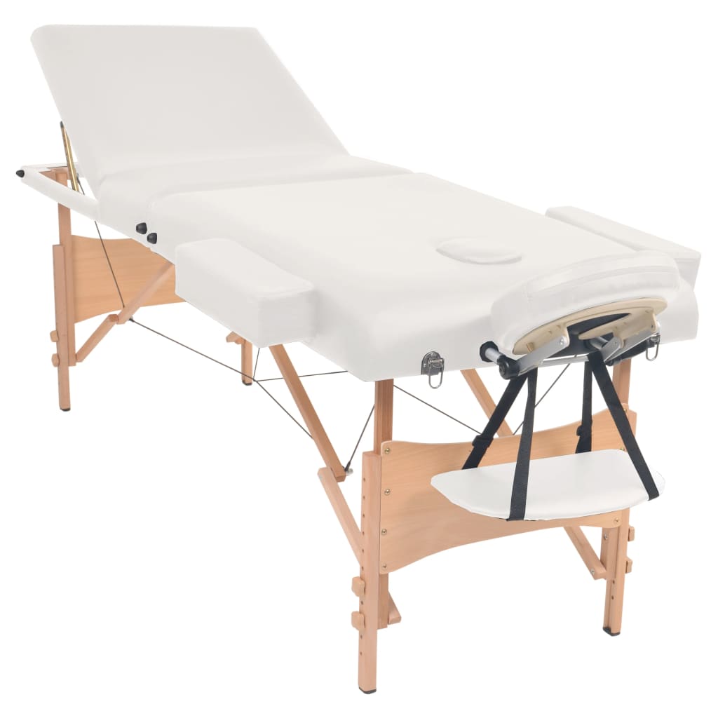 Massageliege 3-Zonen Klappbar 10 cm Sitz Weiß - Premium Massagetische  - Just €252.36! Shop now at homesales4u