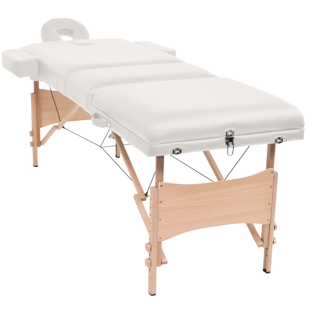 Massageliege 3-Zonen Klappbar 10 cm Sitz Weiß - Premium Massagetische  - Just €252.36! Shop now at homesales4u