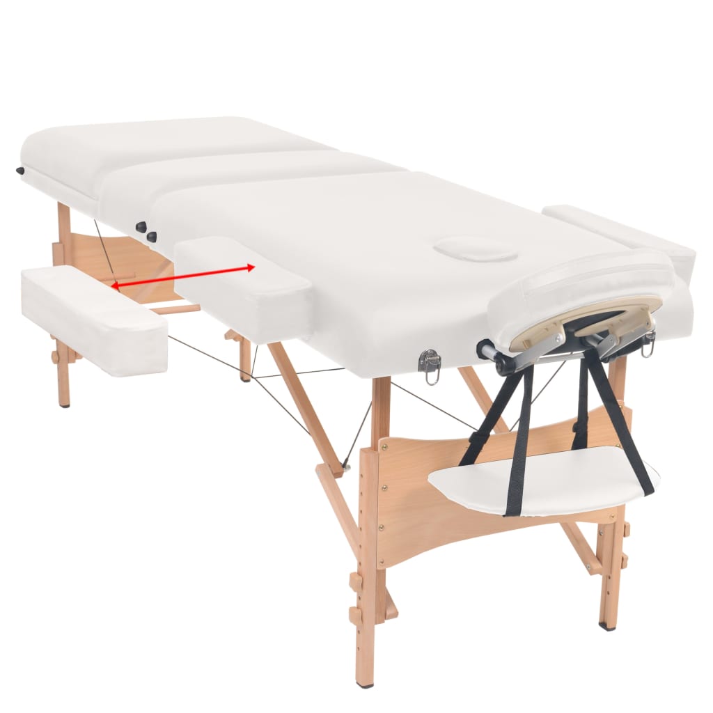 Massageliege 3-Zonen Klappbar 10 cm Sitz Weiß - Premium Massagetische  - Just €252.36! Shop now at homesales4u