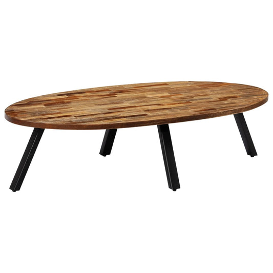 Couchtisch Recyceltes Massivholz Teak Oval 120x60x30 cm - Premium Couchtische  - Just €210.48! Shop now at homesales4u