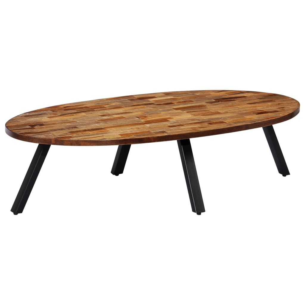 Couchtisch Recyceltes Massivholz Teak Oval 120x60x30 cm - Premium Couchtische  - Just €210.48! Shop now at homesales4u