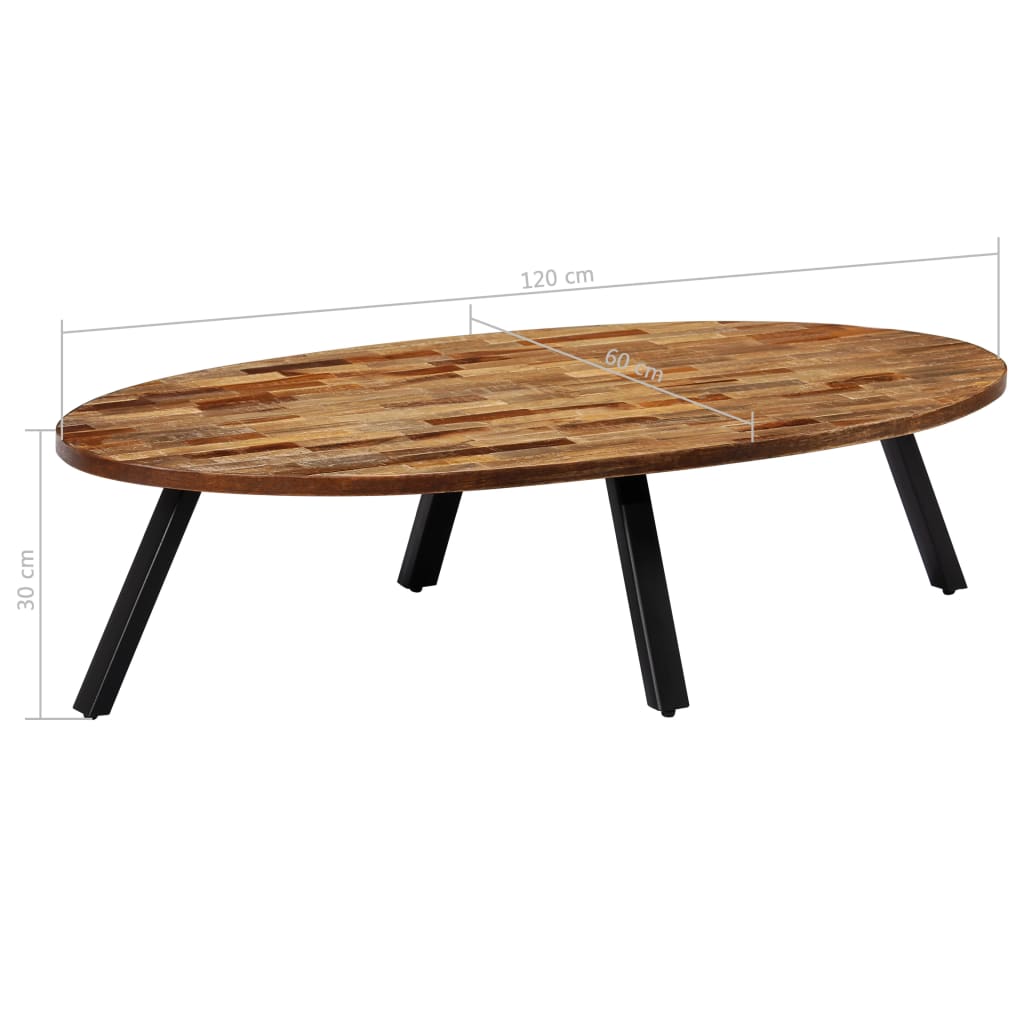 Couchtisch Recyceltes Massivholz Teak Oval 120x60x30 cm - Premium Couchtische  - Just €210.48! Shop now at homesales4u